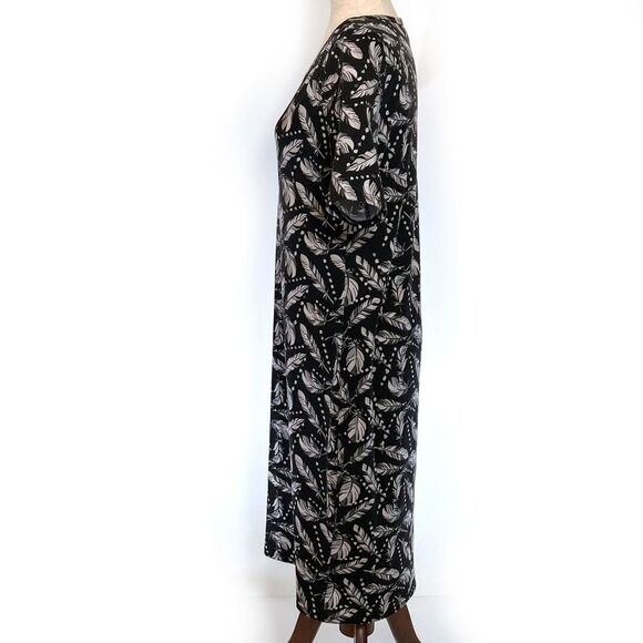 LuLaRoe Feather Print Sheath Dress Women's Large - Picture 2 of 8